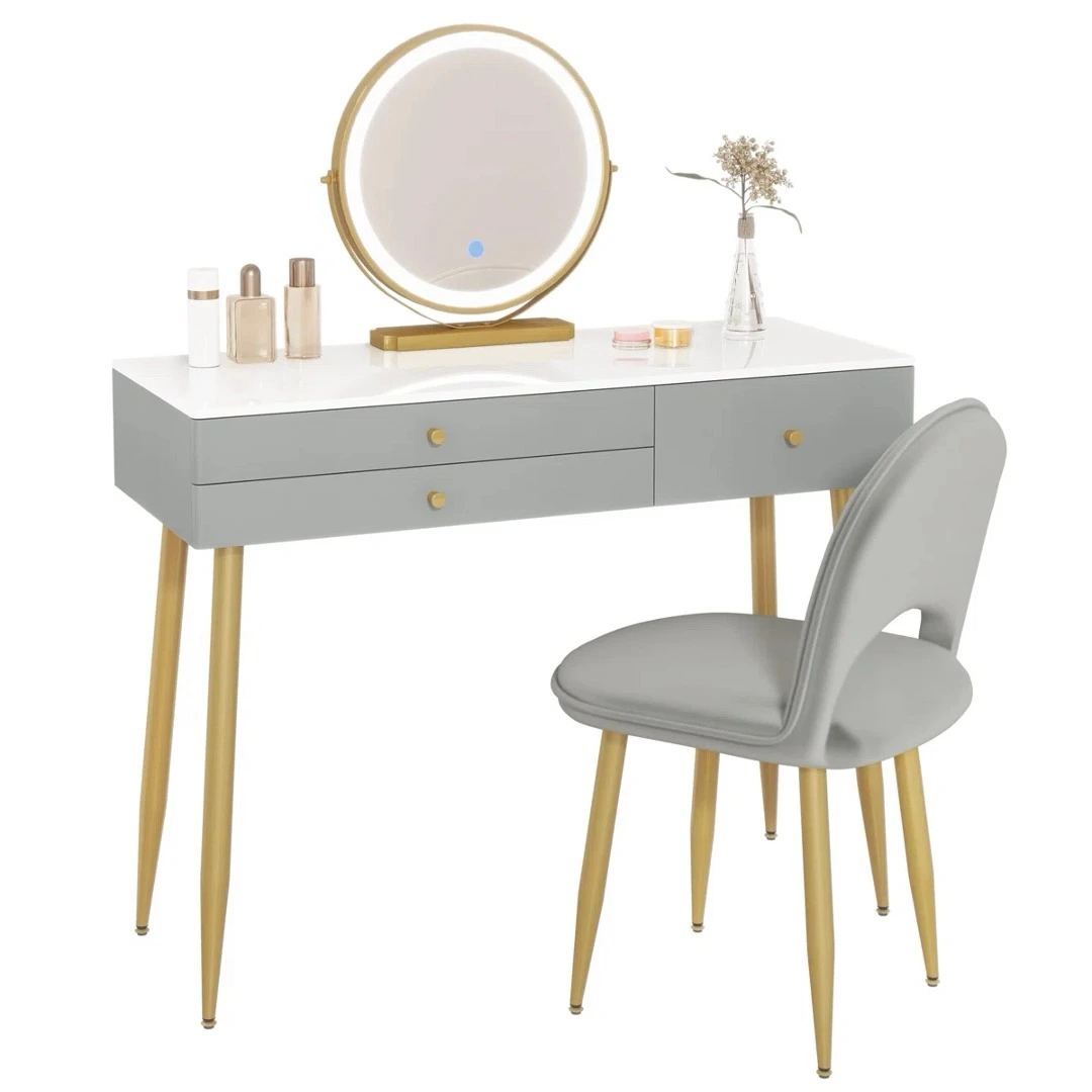 Matel Legs Vanity Table with Mirror Bedroom Furniture 1