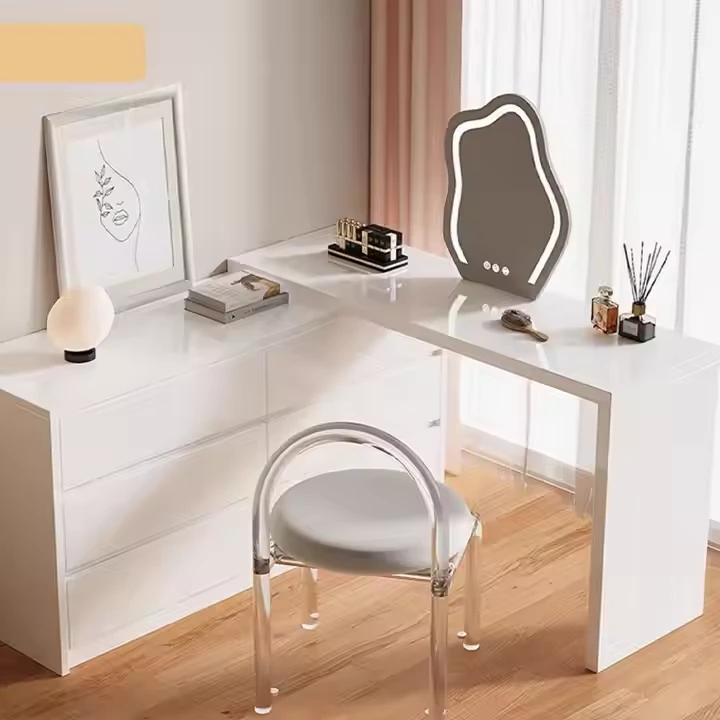 Coiffeuse moderne en bois avec table convertible pour chambre à coucher 1