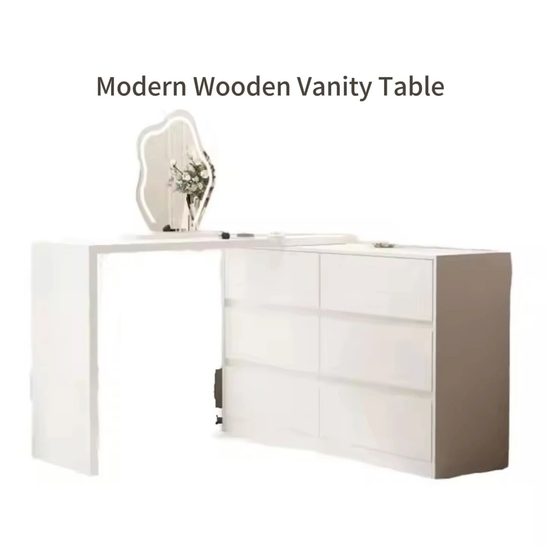 YIFAN Modern Wooden Dressing Table with Convertible Table 1