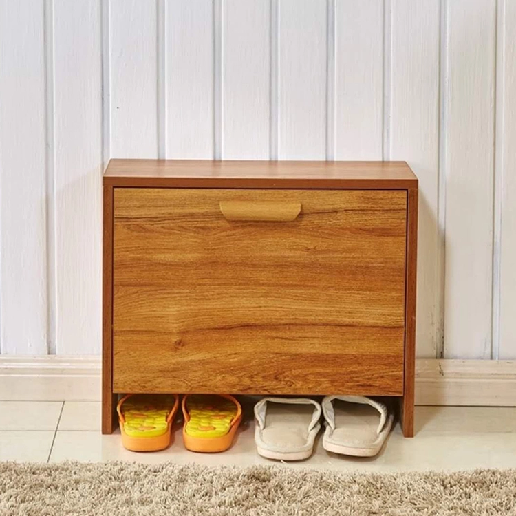 Modern style wood color 2/3-layers small dimension big storage Flip shoe cabinet for living room 1