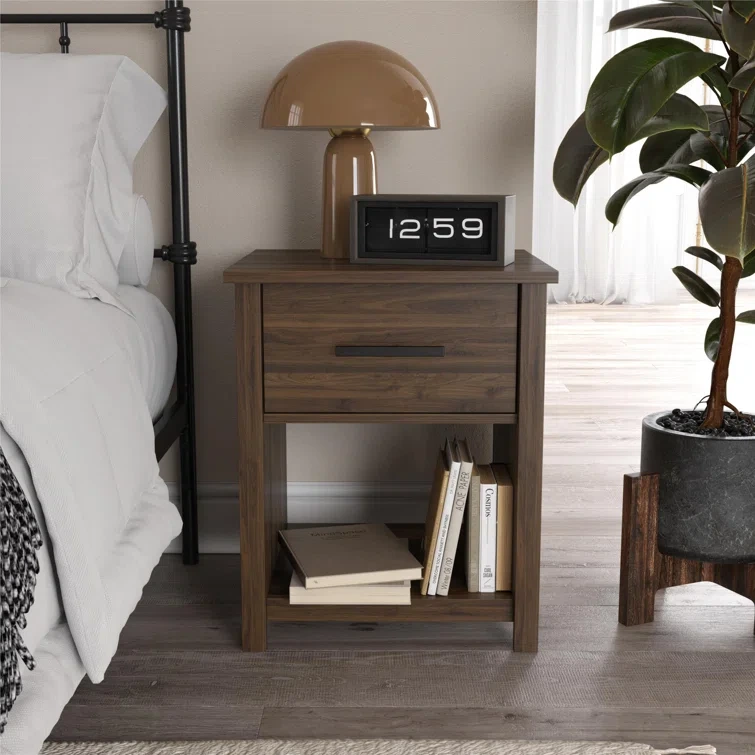 Customized Contemporary Wooden Color 1 Drawer MDF Nightstand Storage for bedroom furniture 1