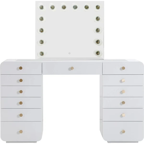 Smart Style 13 Drawer Dresser With Bulb Mirror Bedroom Dressing Table Vanity Table 1
