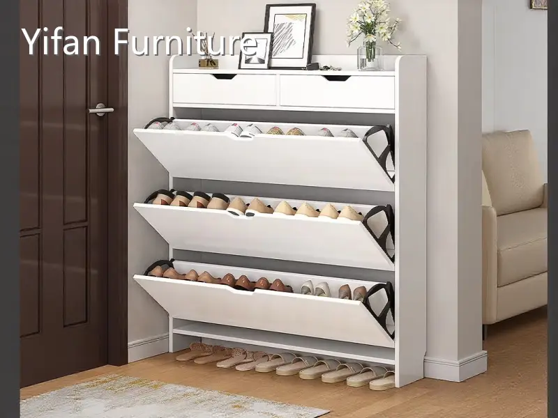 Yifan Furniture White Shoe Cabinet Factory 1