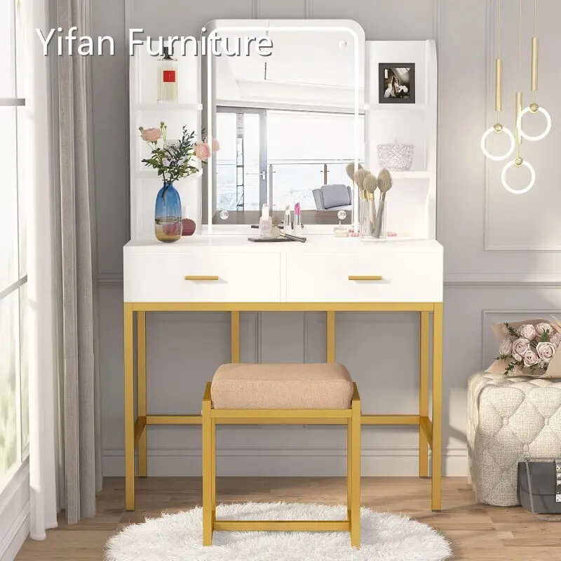Yifan Furniture Metal Frame Dressing Table Manufacturer 1