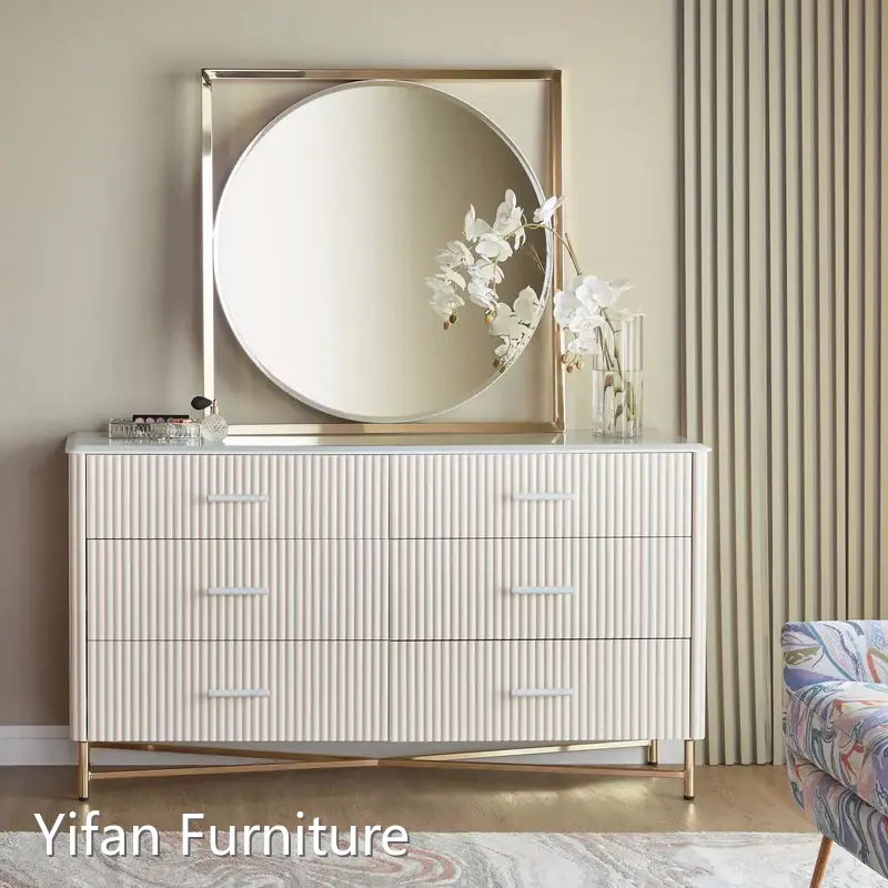 Gold Metal Dressing Table by Yifan Furniture 1