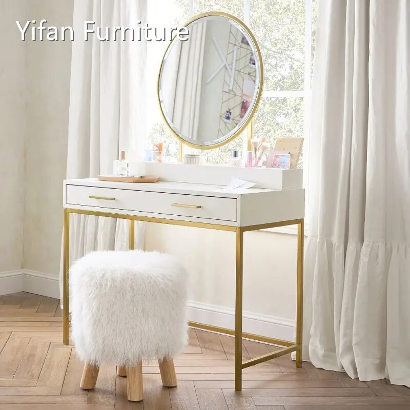 Yifan Furniture Black Metal Dressing Table Factory Direct Supply 1