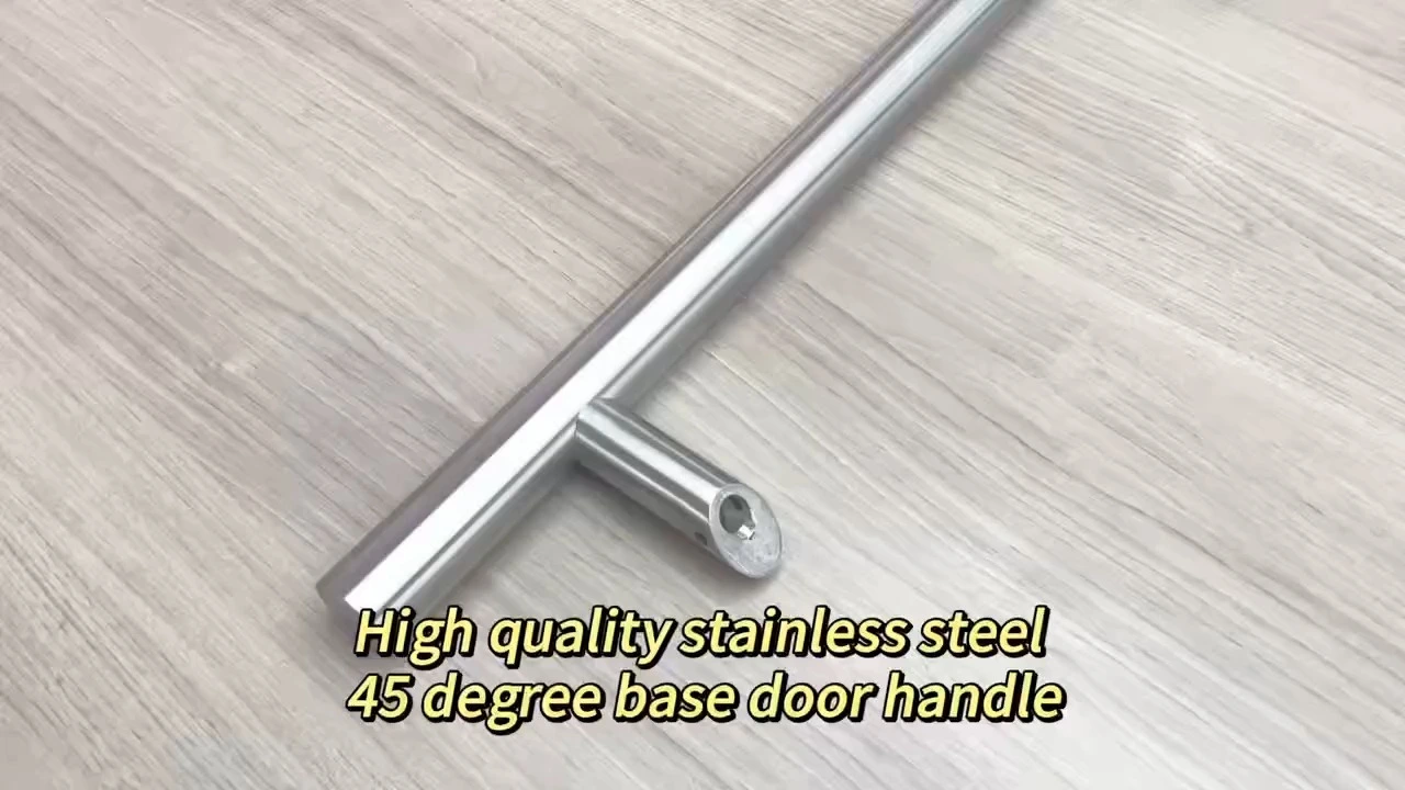 V-förmige Basis-Druck-Pull-Türgriff 45-Grad-Fuß-Edelstahl 1