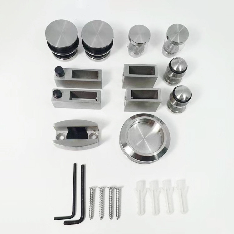 Stainless steel Shower Glass Door Sliding Hardware Accessories Kit 1