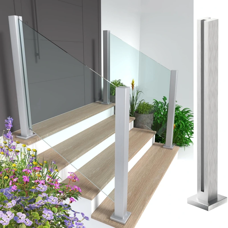 Frameless Stainless Steel Balcony Glass Balustrade Post 1