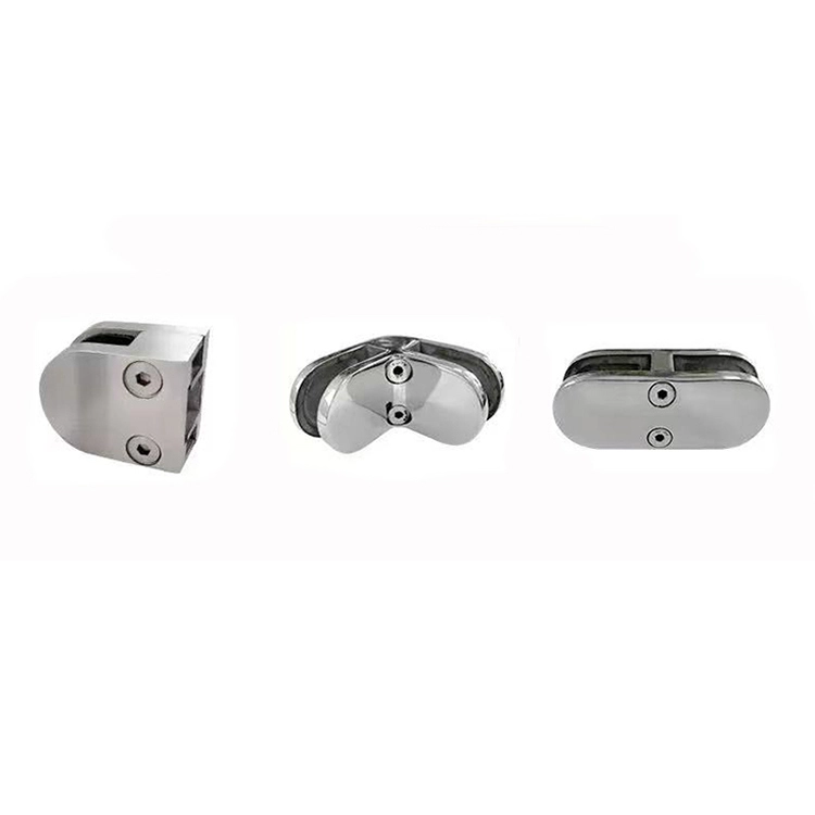 Balustrade d'escalier post-collier en verre en acier inoxydable 1