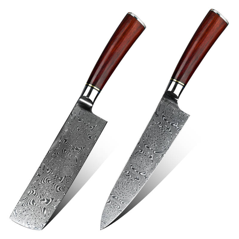 Custom damascus steel chef knife company for family