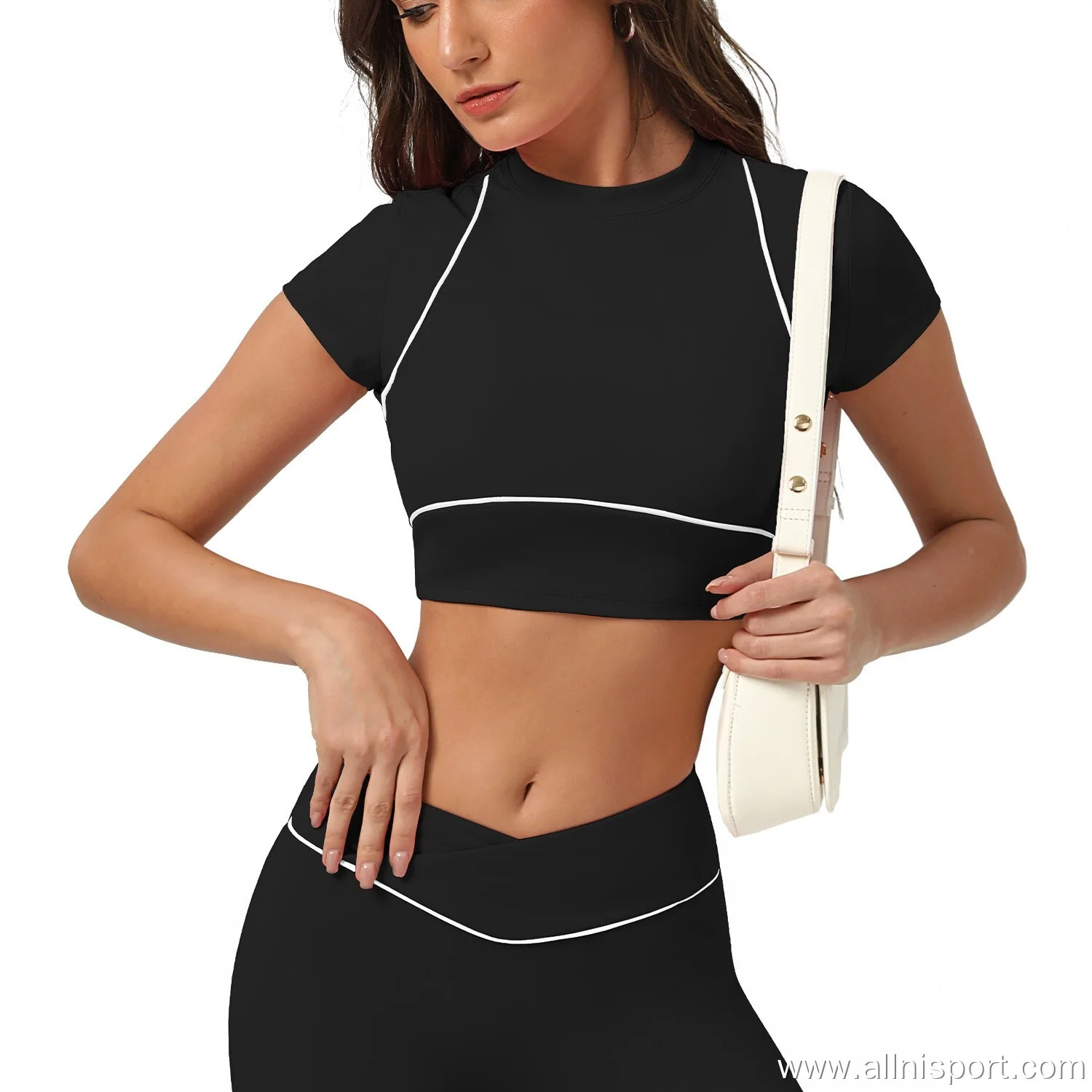 Maglietta Sportiva Donna - Top Traspirante Con Bande Riflettenti