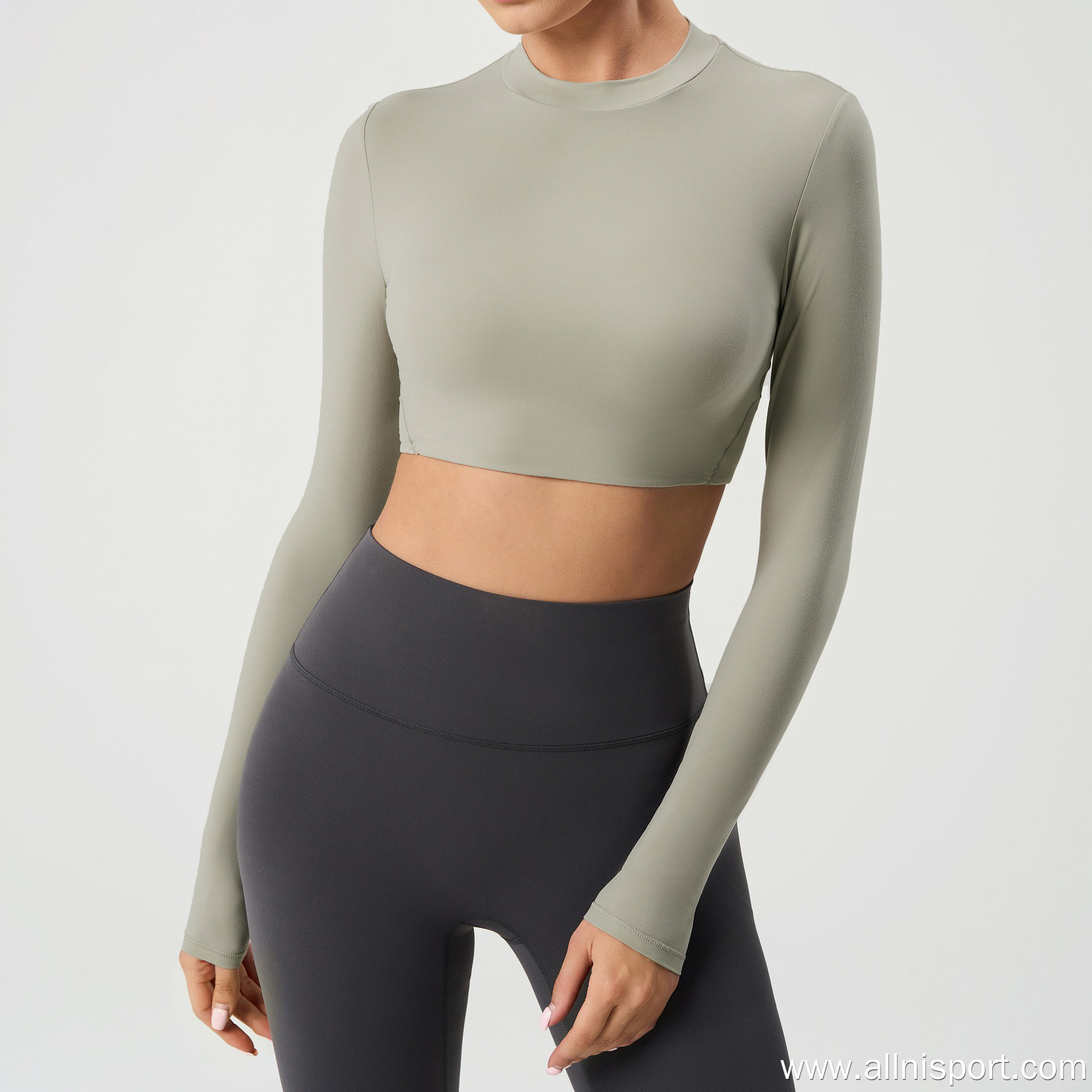 ヨガウェア レディース タイトフィット スポーツ 長袖 Tシャツ