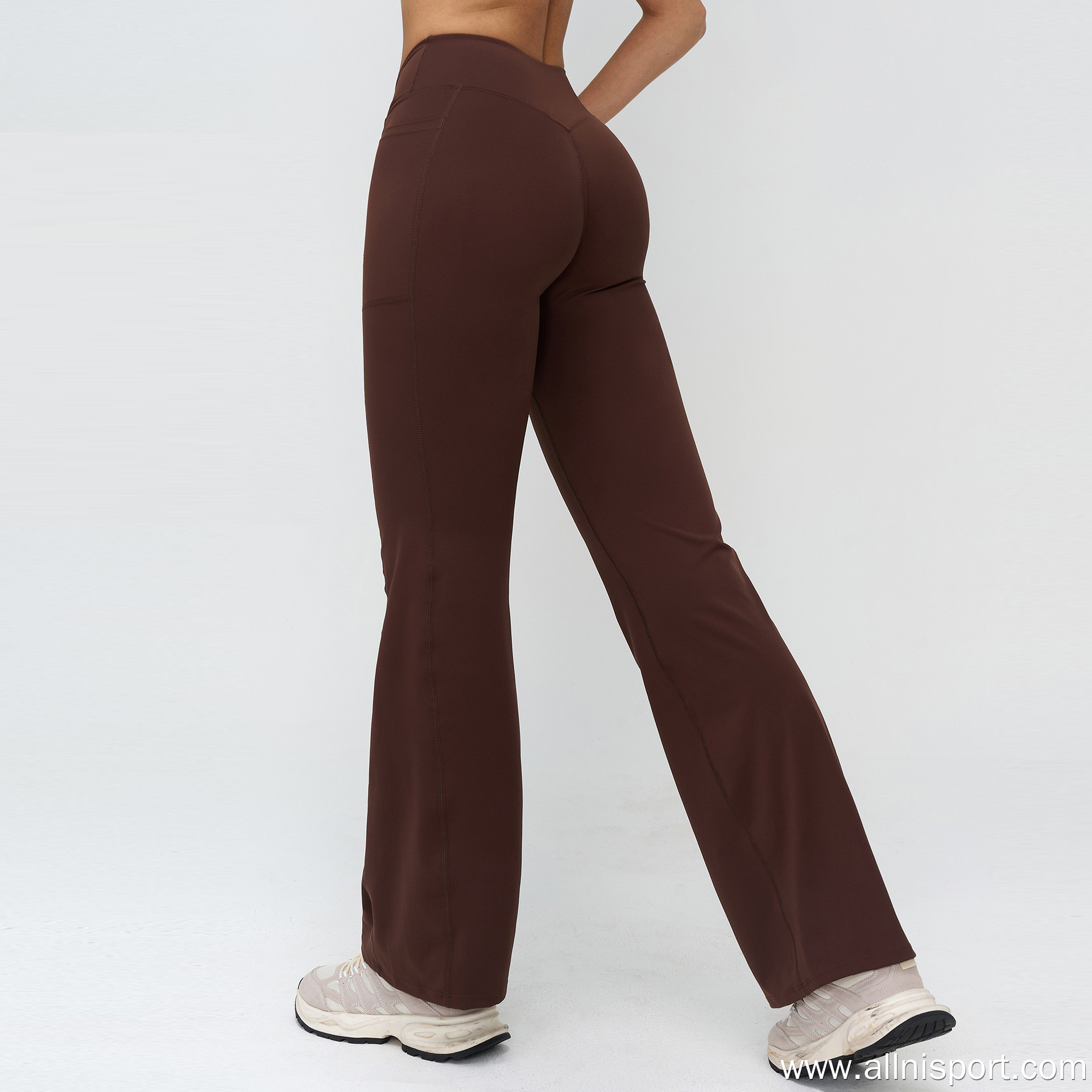 レディース用カスタムクロスオーバーウエストヨガレギンス - ハイ