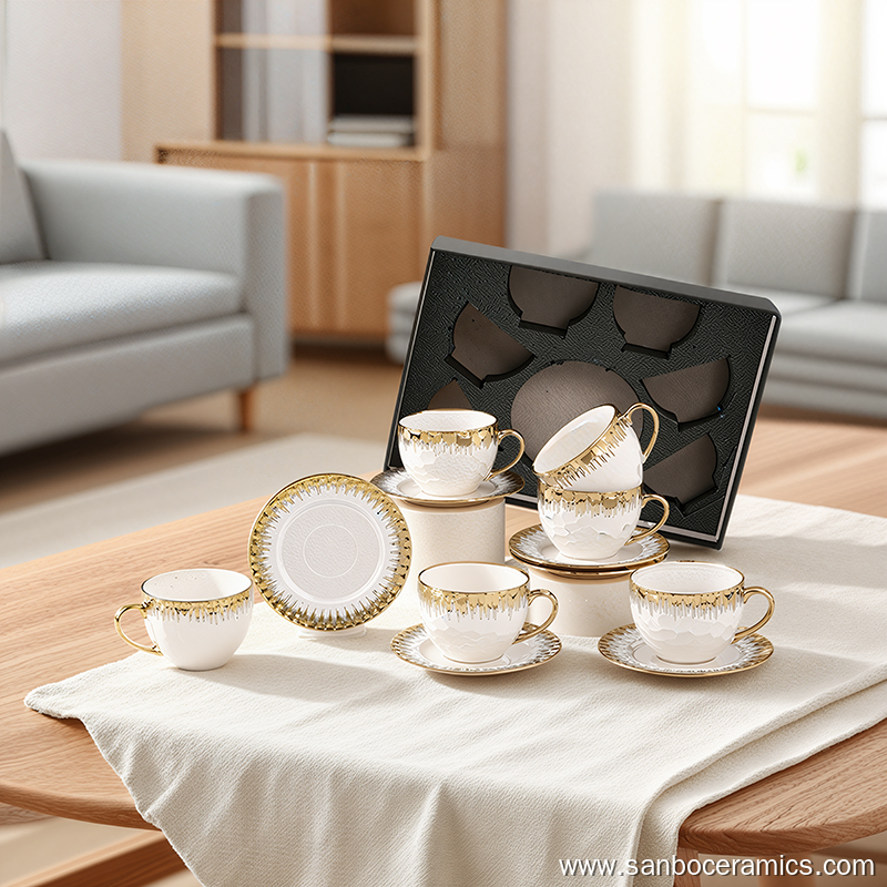 Royal Elegance 24K Gold Electroplated Luxury Ceramic Coffee Cup