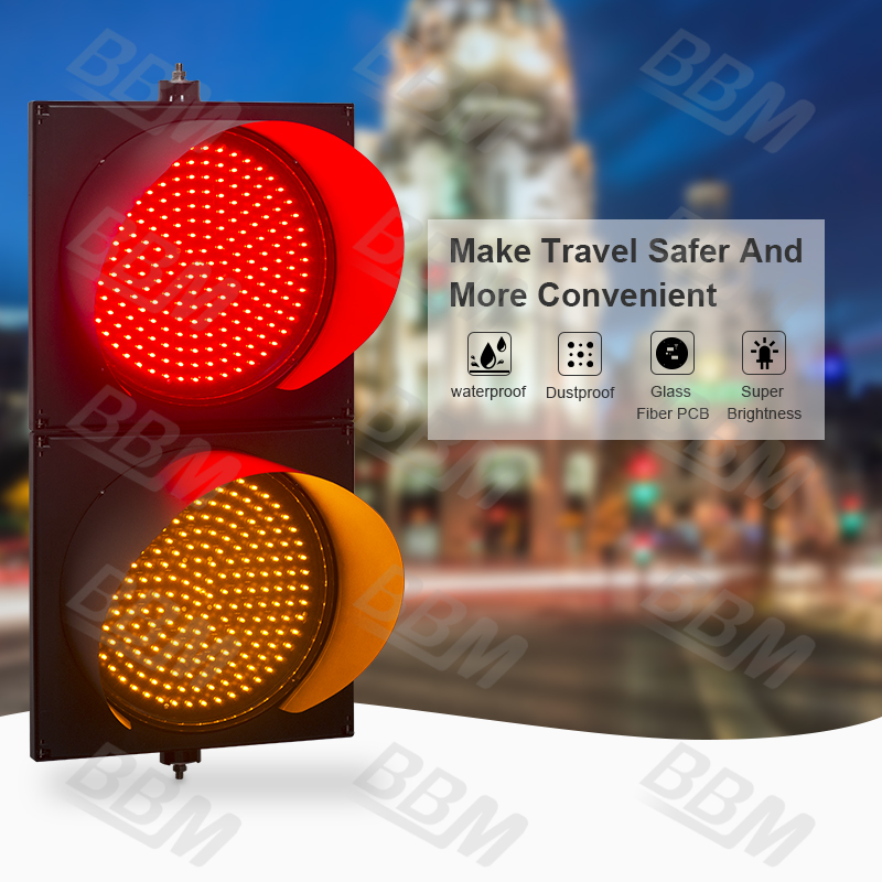 直径400mm 赤黄球形LED信号機（クリアレンズ付き） | BBM信号機
