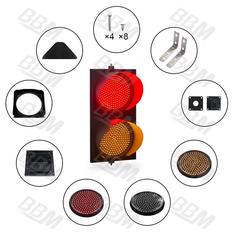 直径400mm 赤黄球形LED信号機（クリアレンズ付き） | BBM信号機