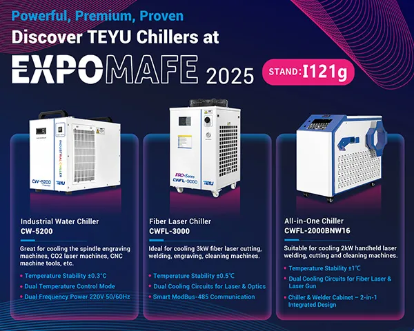TEYU Showcases Advanced Industrial Chiller Solutions at EXPOMAFE 2025 in Brazil