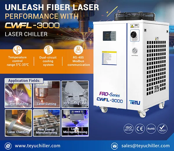 TEYU CWFL-3000 Fiber Laser Chiller for 3kW Laser Applications