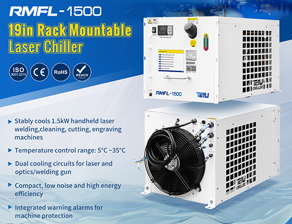 TEYU 19인치 랙 마운트 냉각기, 공간 제한형 애플리케이션에 적합