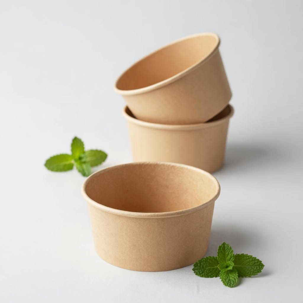 PFAS-free compostable paper salad bowl