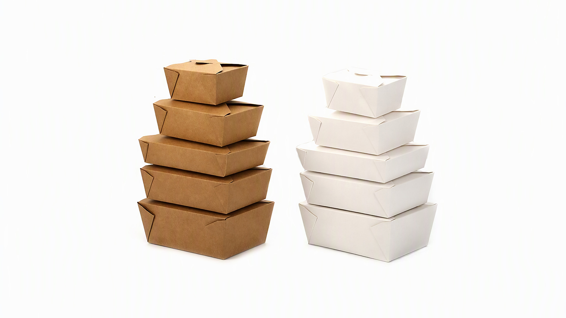  Cajas de papel para llevar con revestimiento de PE, PLA y BioPBS para entrega de comida caliente.