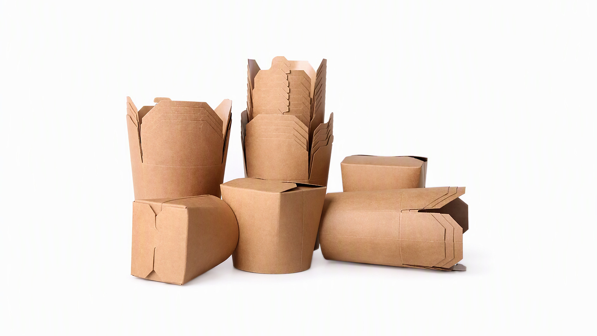  Fiambreras desechables de papel kraft con impresión personalizada para llevar.