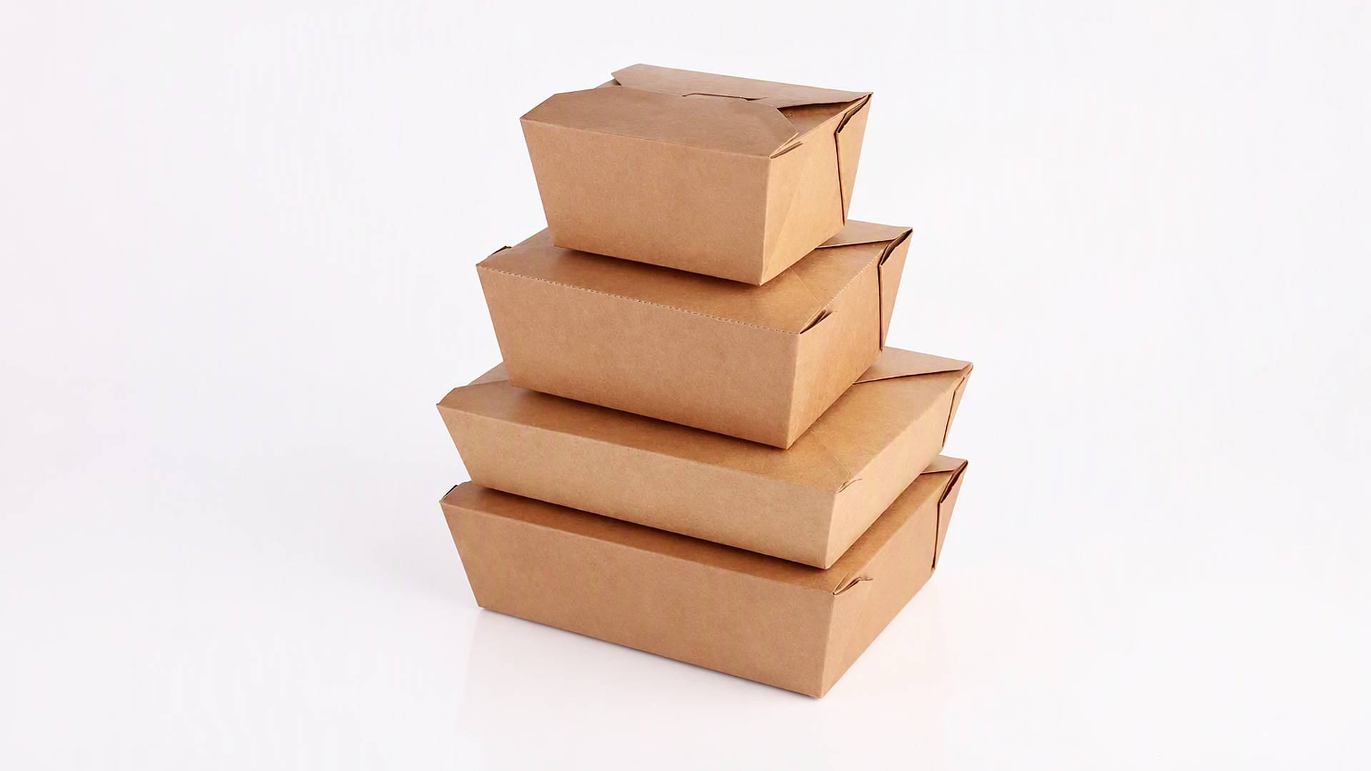 Disposable kraft paper takeaway food containers 500ml to 2400ml