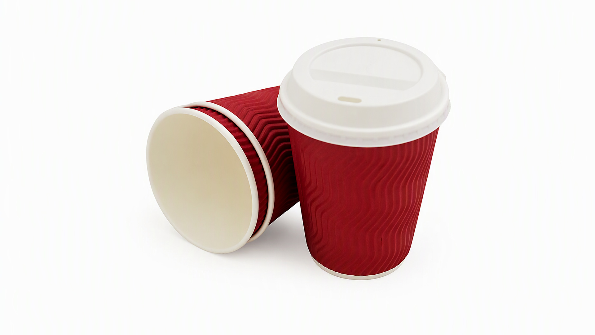 Vasos de papel con diseño ondulado impreso, de 8 oz a 20 oz, venta al por mayor para cafeterías.