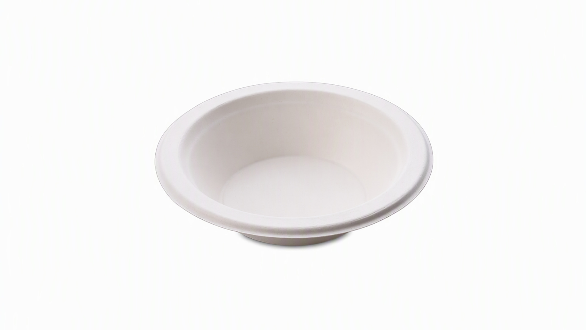 Cuencos redondos de pulpa de bagazo para servir sopa caliente, ensalada y postre.