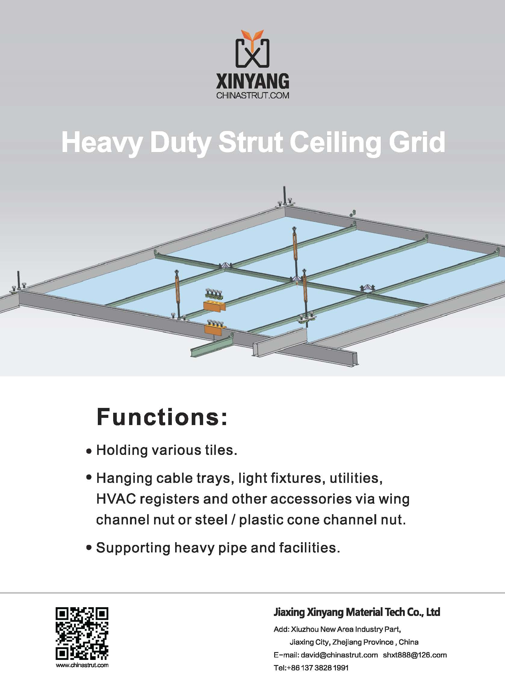 Steel Grid Struts Heavy Duty Strut Ceiling Grid | XYSTRUT