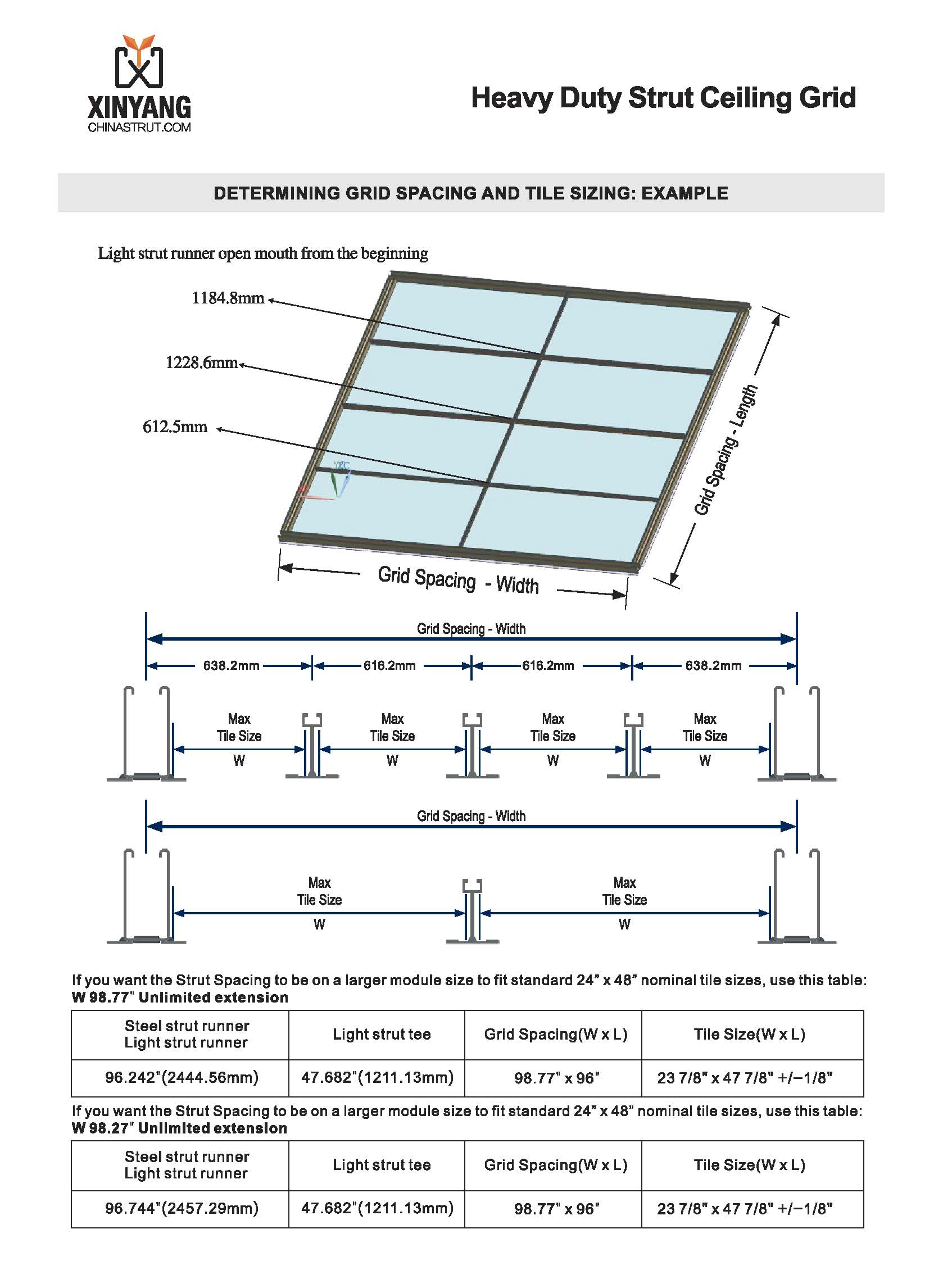 Heavy Duty Strut Ceiling Grid | XYSTRUT