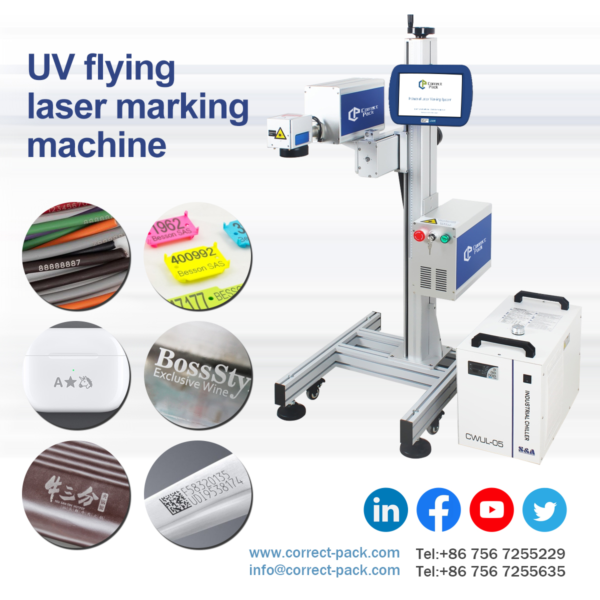  Peralatan pengkodean & penandaan laser profesional