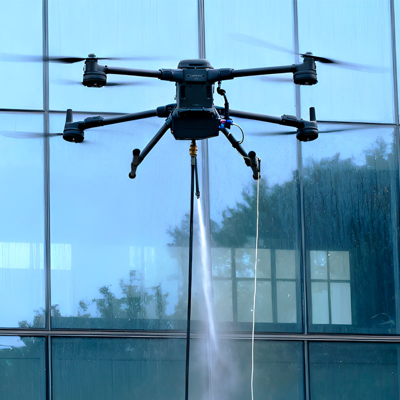 High-Altitude Building Cleaning | AeroClean T-M400C Tethered Cleaning ...