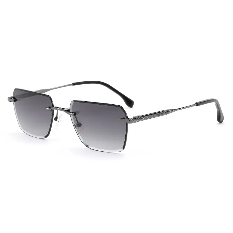 Luxury Rimless Square Sunglasses – Stylish UV400 Protection 