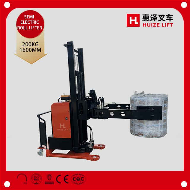 Base Lifter Customized 200kg 1.6m Semi Electric Counterweight Paper Roll Lifter ...