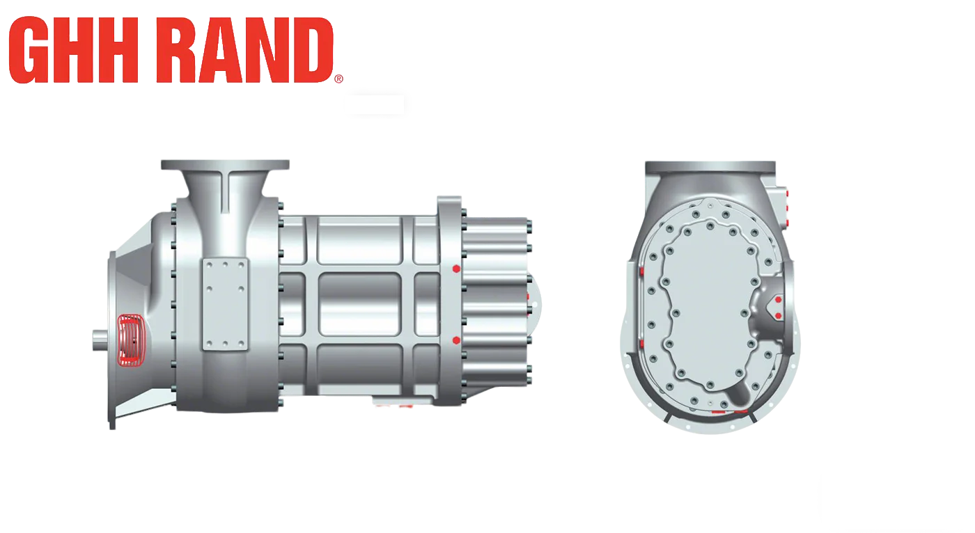 German GHH Air End with 5:6 Asymmetric Tooth Profile