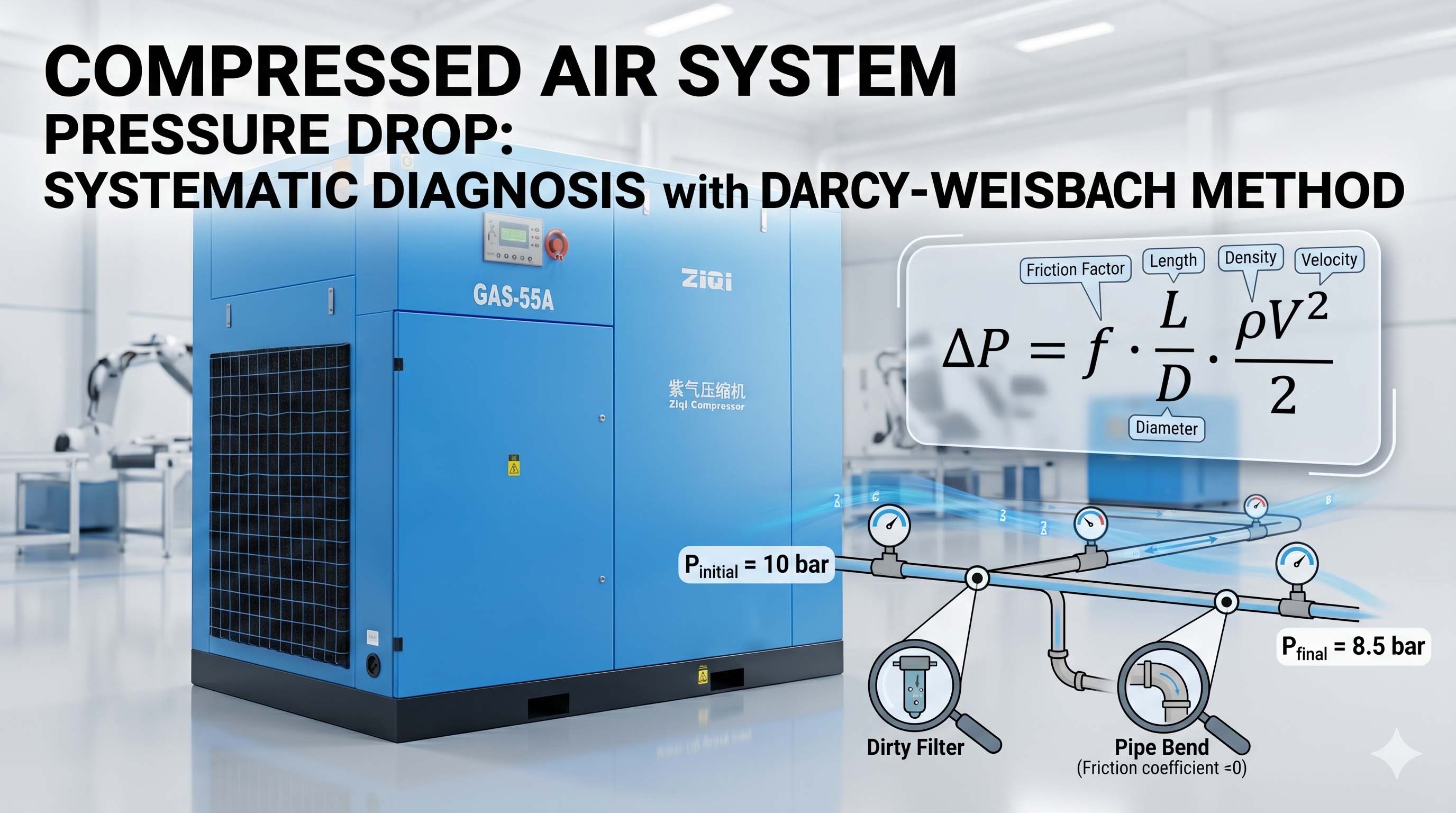 Compressed Air Pressure Drop: 6 Causes Costing You 7% Energy | ZIQI ...