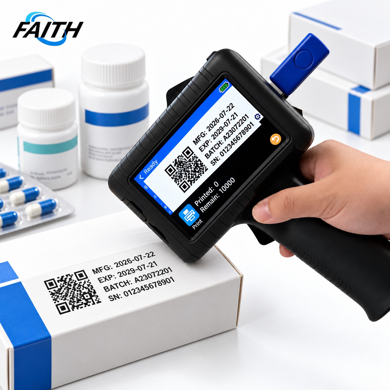 Qr Code Printing Paper 1. Portable Handheld Inkjet Printer Support Qr Code Barcode Logo ...