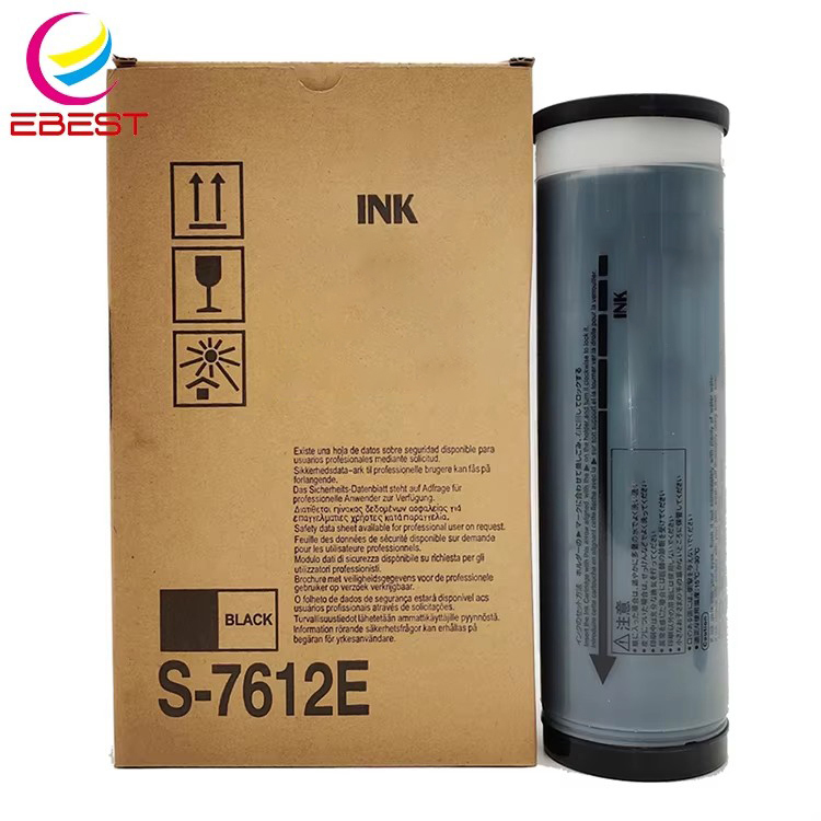 EBEST S-7612e Black Ink Compatible for Mz Ez Risos Rz220 230 370