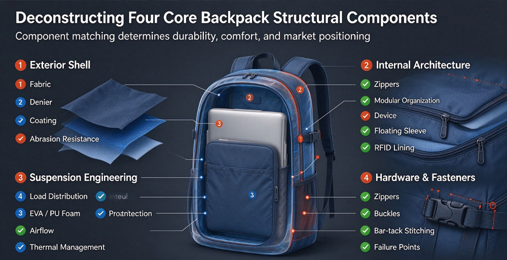 Backpack Factory Core Backpack Structural Components